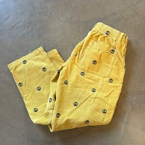 Urban Outfitters peace signs embroidered corduroy pants medium elastic waist EUC